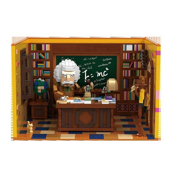 ArquitecturaDIY Casa Celebridades del mundo Einstein Beethoven Piano Van Gogh Noche estrellada Construcción MINI Bloques Pintura Ladrillos Decoración para el hogar Educación A J230807