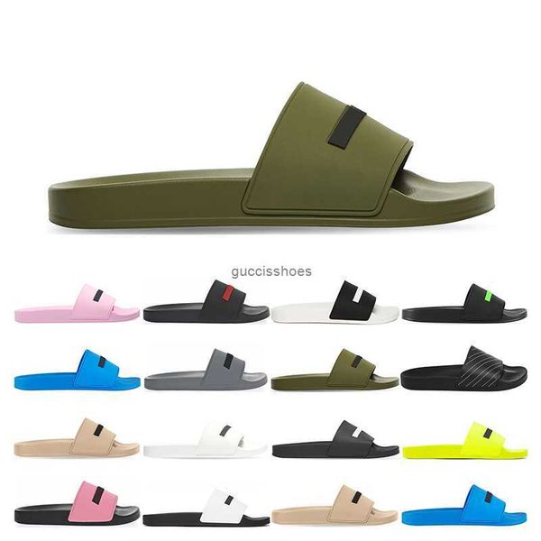 Balencaigas Luxurys Designers Piscina Balencaiga Slides Chinelos Preto Fluo Borracha Verde Bege Branco Amarelo Rosa Flat Praia Balencaigas Sandálias Moda Ao Ar Livre