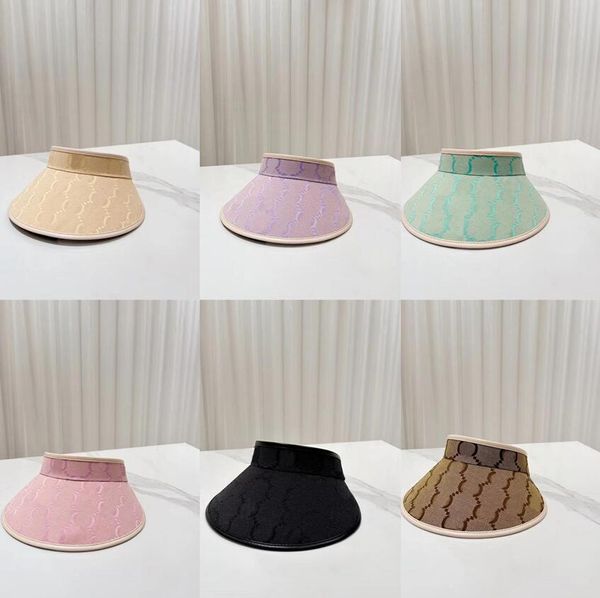 Designer alla moda Cappelli a secchiello Visiere Cappellini Stampa di lettere di marca di lusso Colore caramella di alta qualità Cappellino da spiaggia all'aperto Cappellino regolabile Cappello a tesa larga