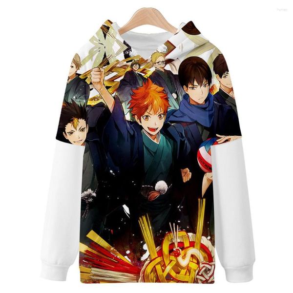 Felpe con cappuccio da uomo Felpa con cappuccio Junior da pallavolo 3D Anime Pullover Uomo Donna Streetwear Felpa Cartoon Abbigliamento per il tempo libero