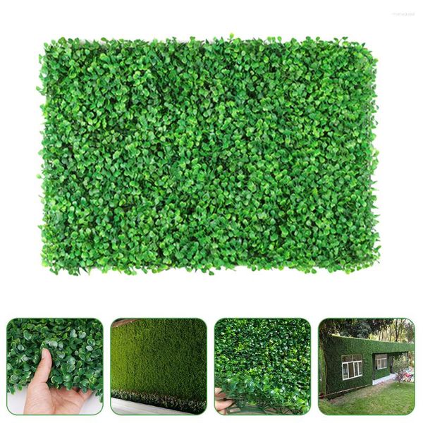 Flores decorativas Grama falsa Decorações de parede de jardim Relva artificial Gramados de fundo de plástico Plantas verdes