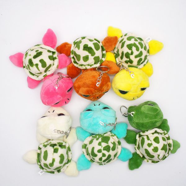 Bonecas de pelúcia lindo pingente de tartaruga colorido requintado deitado no mar personalidade criativa chaveiro de pelúcia casal presente de aniversário 230807