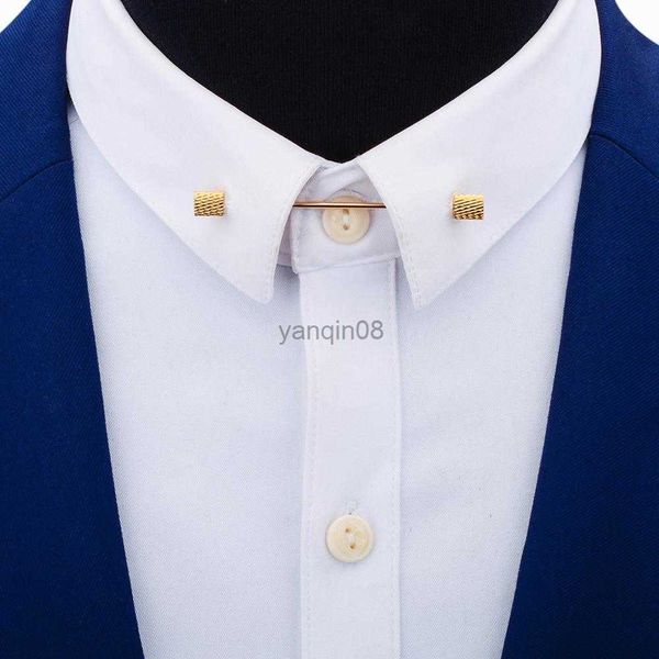 Alfinetes Broches SAVOYSHI Camisa Francesa Alfinete de Colar Broche de Botão de Metal Clipe de Barra Barbell Lapel Stick para Acessórios de Jóias Moda Masculina HKD230807