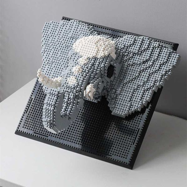 Architektur/Heimwerken Haus 3D DIY Bausteine Loong Drache Elefant Pferd Tiger Hirsch Elch Monster Tierkopf Wandmalerei Mini Diamant Ziegel Spielzeug Geschenk J230807