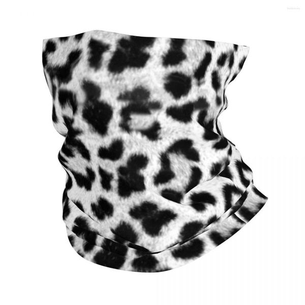 Sciarpe in bianco e nero con stampa leopardata Bandana copricollo Stampato passamontagna mimetico Sciarpa avvolgente Copricapo caldo Running Unisex Adulto Inverno