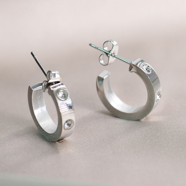 Hoop -Ohrringe Diamond Luxusohrringe Designer für Frauen klassisches großes 18K -vergoldetes, versilbertes, hochwertiger Designer -Schmuck mit Geschenkschachtel mit Stempel Y1