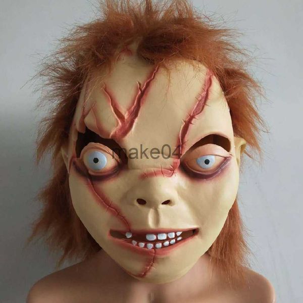 Máscaras de festa Chucky Mask Cosplay Rímel assustador Halloween Terror Máscara de látex Realista Chucky Boneca Horror Masks J230807