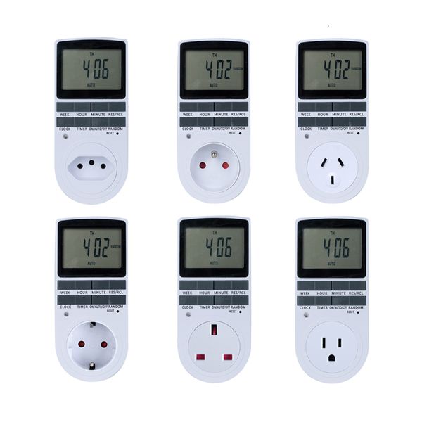 Timer Elektronischer digitaler Timer-Schalter 24-Stunden-Zyklus EU UK AU US FR BR-Stecker Küchentimer-Steckdose Programmierbare Timing-Buchse 220 V 120 V 230804