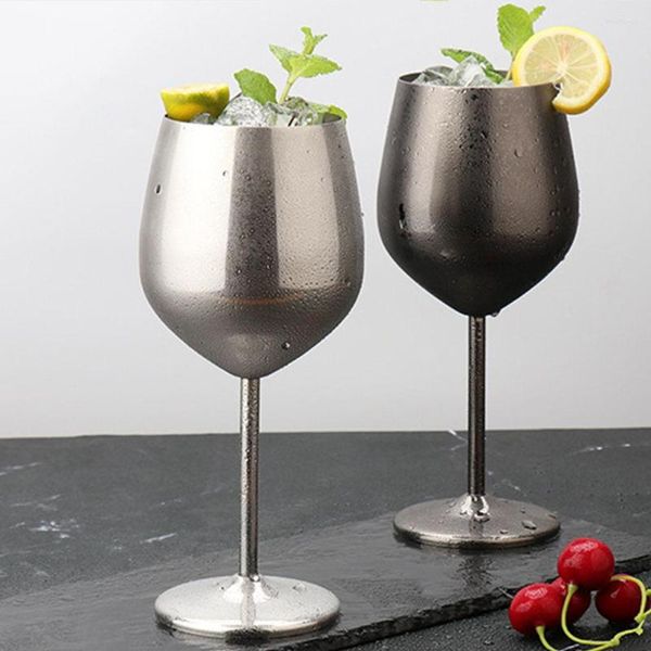 Bicchieri da vino Bicchiere in acciaio inossidabile 500ml Bicchiere da cocktail con gambo infrangibile Bicchiere da vodka Calice Bicchieri per tazza di caffè Latte Whisky