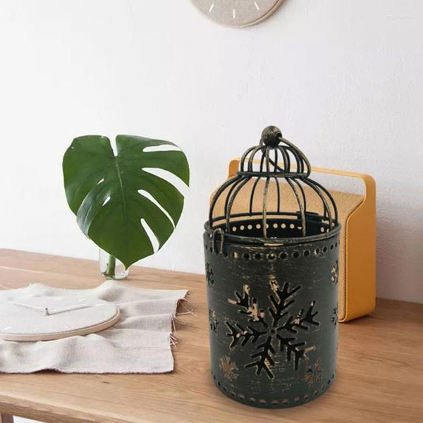 Mum Tutucular Noel Tutucu Asılı Kuş Kafası Metal Fener Tealight Centerpieces Masa Düğün Partisi İç Mekan için Şamdanlar