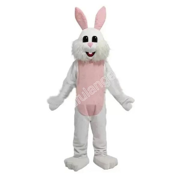 Weißes Kaninchen-Maskottchen-Kostüm, Cartoon-Figur, Outfit, Anzug, Halloween-Party, Outdoor, Karneval, Festival, Kostüm für Männer und Frauen