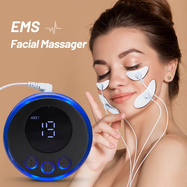 Massageador Facial EMS Current Muscle Stimulator Lifting Eye Beauty Devic Neck Lift Skin Tightening Antirrugas 230804