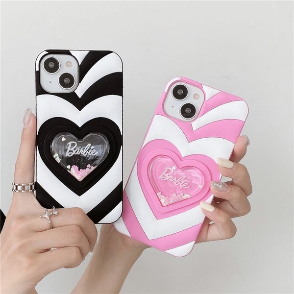 Kreative Mode Quicksand Liebe Spiegel Liebe Barbie Handytasche für iPhone 11 12 13 14 Pro Max Mobile Silikon zurück Abdeckung