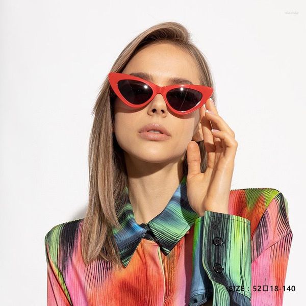 Güneş Gözlüğü 2023 Bahar Seksi Kedi Göz Üçgeni Vintage Kadın Gözlükleri UV400 Sokak Moda