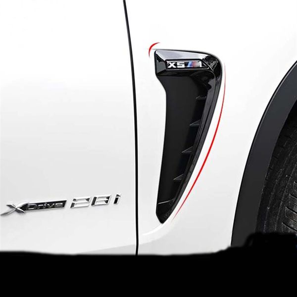 2pcs ABS Abs Araç Ön Çamurluk Yan Hava Havalandırma Sticker Kapak BMW X Serisi X5 F15 X5M F85 Köpekbalığı Gills Side Havalandırma Çubuğu