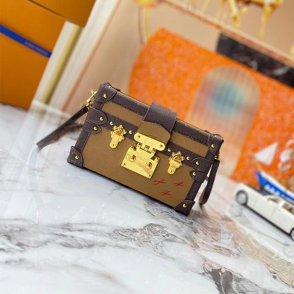 Дизайнерская сумка-мессенджер Женская роскошная мода Винтажный стиль печати на одно плечо маленькая квадратная сумка через плечо Деревянная коробка в стиле ретро мини-сумка-мессенджер