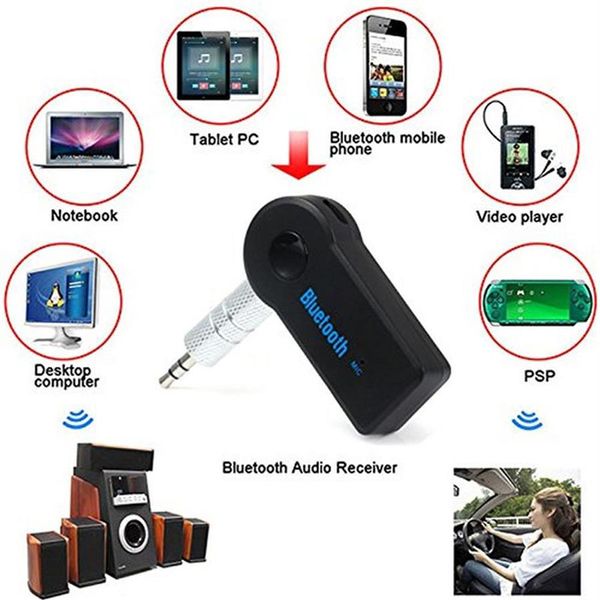 2017 ручной автомобиль Bluetooth Music Receiver Universal 3 5 мм потоковой передачи A2DP беспроводной аудио -адаптер с микрофоном для телефона mp3330p
