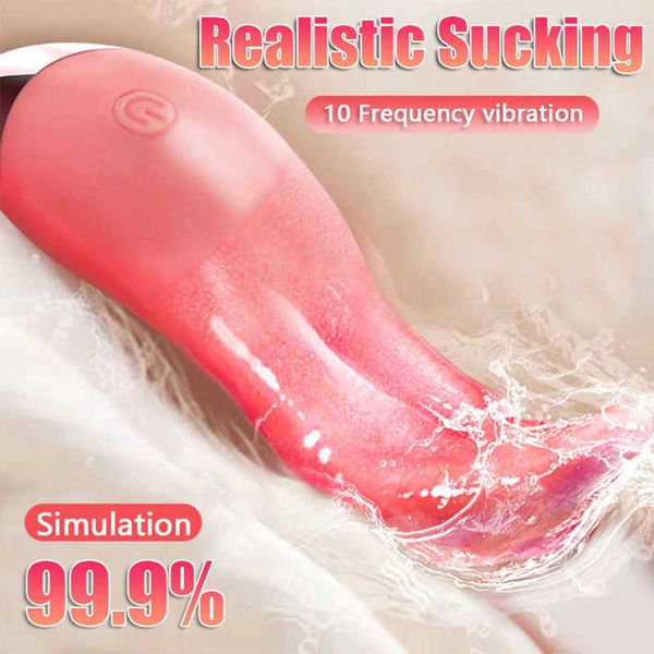 Massagegeräte leistungsstarke Zungen-Licking-Vibrator für Frauen G-Punkt Klitoriswarzenstimulator Erwachsener Lieferungen Dildo vibrieren weiblich