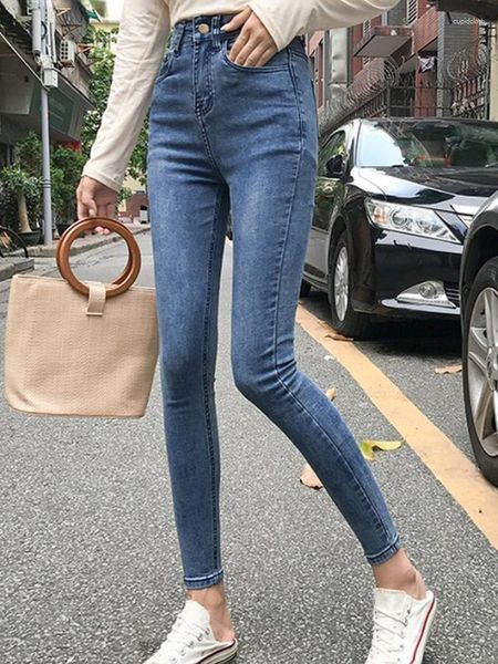 Jeans Feminino Tamanho Grande 25-34 Calças Jeans Skinny Vintage Cintura Alta Coreano Streetwear Magro Vaqueros Pantalones Stretch Pantalones Legging