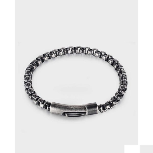 Catena di gioielli Moda Personalità Bracciale in acciaio Mens Simple Trend Hip Hop Bracciali schiavo inossidabile Drop Delivery Dhokl