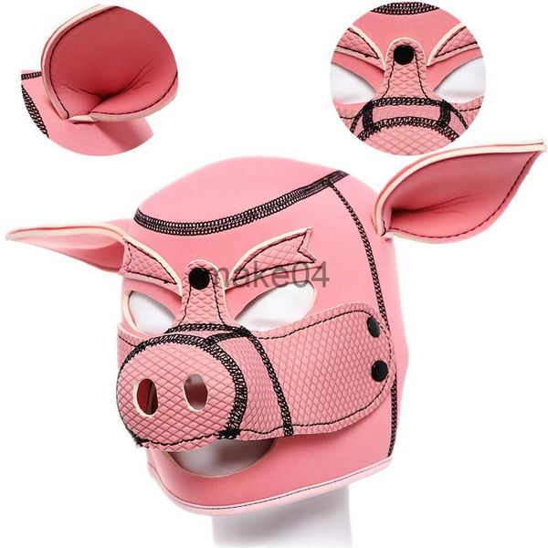 Party Masken Rollenspiel Rosa Schwein Pighead Sexy Cosplay Kostüm Vollkopfmaske Weich Gepolsterte Latex Gummi Abnehmbare Erwachsene Halloween Spielzeug J230807