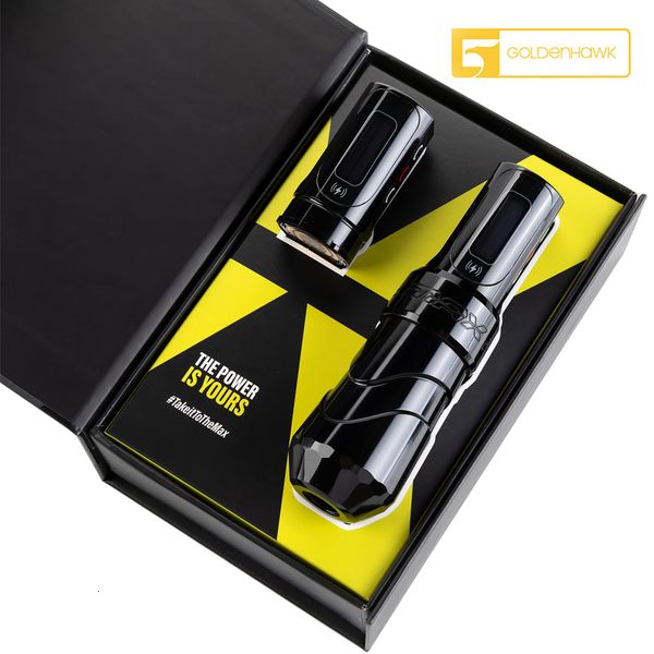 Máquina de tatuagem profissional FK MAX Kit de máquina de tatuagem 12000 Rpm sem fio cartucho de tatuagem caneta com duas baterias para corpo de tatuador 230807