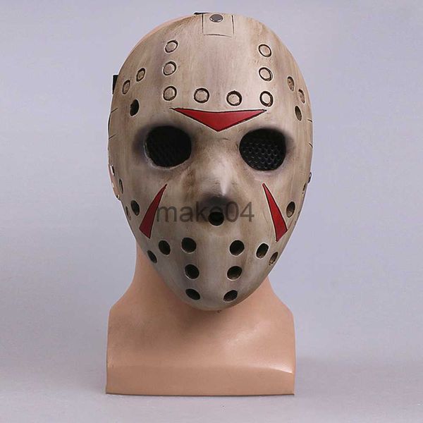 Maschere per feste Jason Voorhees Halloween Party Assassino Costume Cosplay Maschera in resina Maschere spaventose Prop J230807