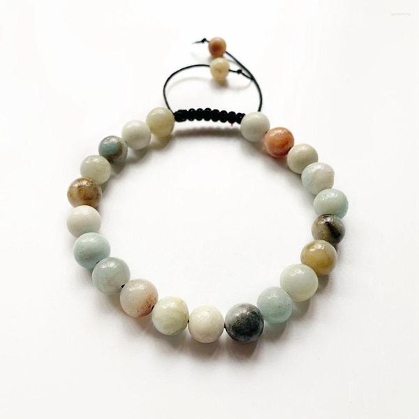 Strand Bhuann 8mm Amaonite Stone Beads Bracelet Natural Reiki Healing Духовные украшения 1pc