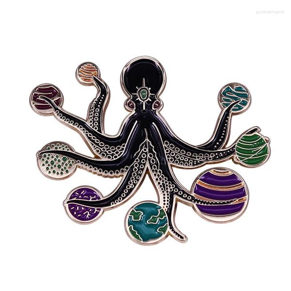 Broches Polvo Espacial Lula Galáxia Celestial Engraçado Metal Esmaltado Mochila Bolsa Lapela Distintivo Broche Pin