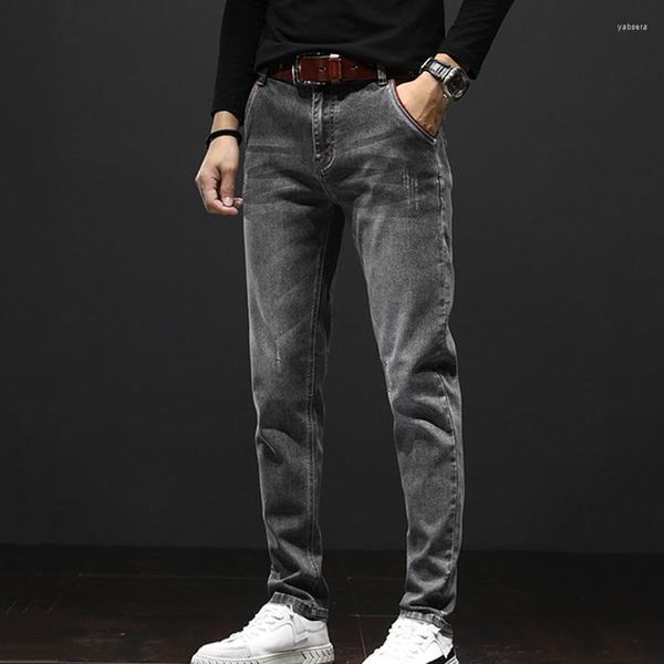 Jeans da uomo 2023 Casual Denim Grey High-end Stretch Slim Fit Four Season Pantaloni a gamba a matita Trend
