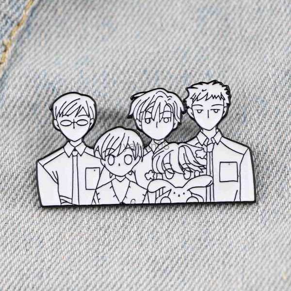 Alfinetes broches Ouran High School Host Club Pin esmalte Anime pinos presente Manga maleta Emblemas na mochila Broche para broches de roupas HKD230807