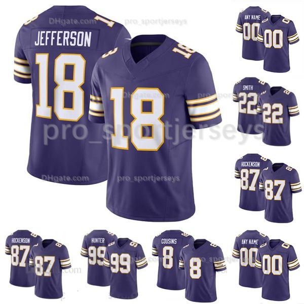 18 Justin Jefferson TJ Hockenson Futbol Forması Addison Kirk Kuzenleri Harrison Smith Adrian Peterson Randy Moss CJ Ham Ham Mekhi Blackmon