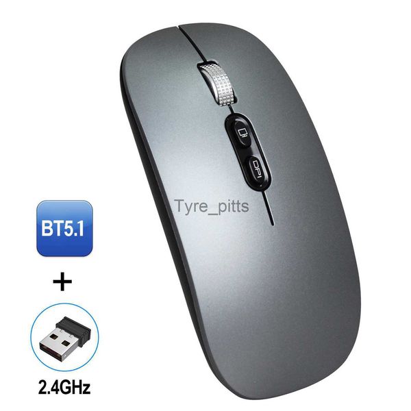 Mouse M103 2.4G + BT5.1 Mouse wireless dual-mode Mouse da ufficio ergonomico DPI regolabile a 3 marce Batteria al litio integrata da 500 mAh Argento X0807