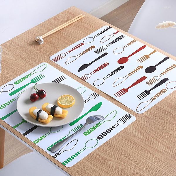 Tapetes de mesa criativos impressos tapete de cozinha jogo americano jantar almofada térmica de plástico almofadas europeias copo decoração tigela