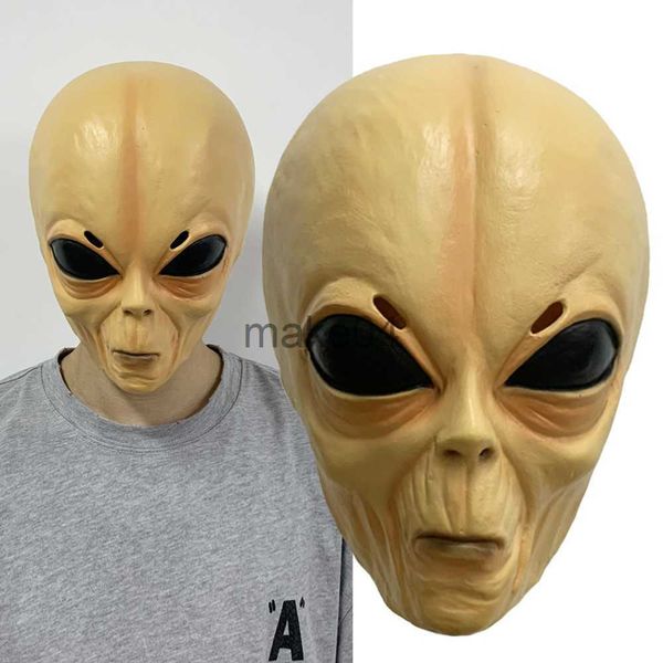 Party Masken Horror Alien Maske Cosplay Scary Full Face UFO Alien Latex Masken Helm Halloween Maskerade Party Kostüm Requisiten J230807
