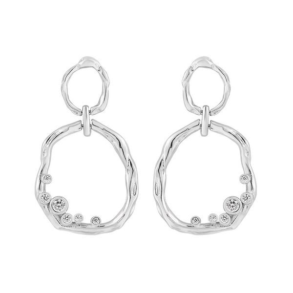 Ins 925 Sterling Silver geometrico ciondola l'orecchino a goccia per le donne scava fuori gli orecchini del cerchio dello zircone della CZ regali del partito