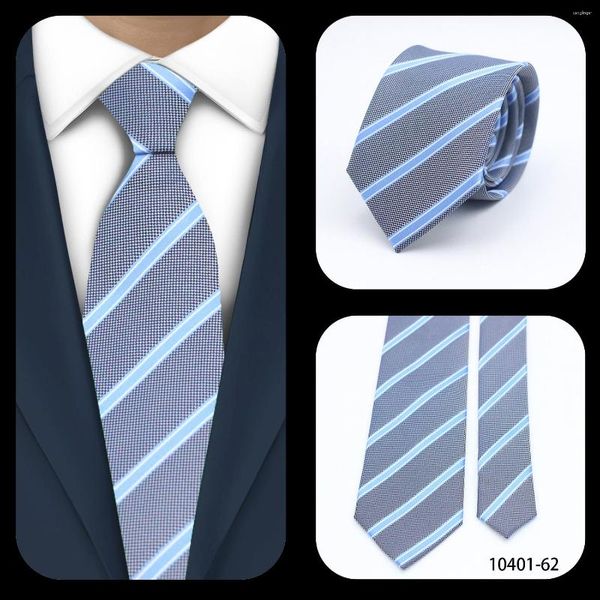 Fliegen LYL 7CM Hellblaue Diagonalstreifen-Seide Exklusives Herren-Krawattenzubehör Elegante Krawatte Mann Geschenk Hochzeit für Gentleman