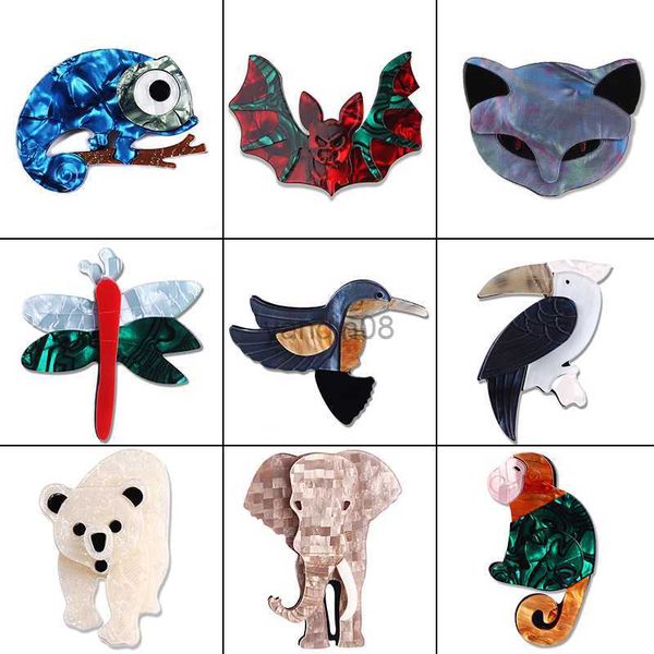 Alfinetes Broches Moda Acrílico Anime Alfinetes Animal hijab alfinetes emblemas Costura Acetato Resina pássaro Broches para Mulheres Acessórios de Vestuário HKD230807