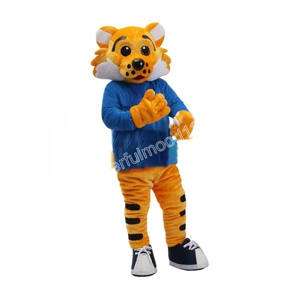 la nuova attività di Halloween ha personalizzato la mascotte della tigre a strisce arancioni divertente costumi la mascotte di Halloween del fumetto per gli adulti