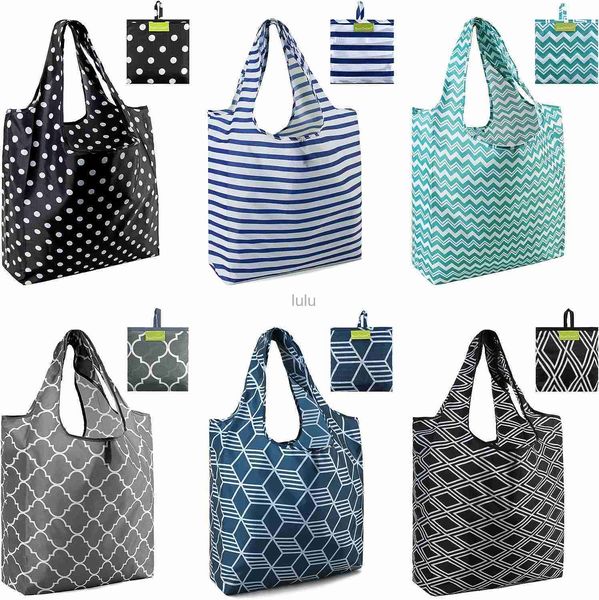 Beegreen Shopping Bags Musterable Brocery Tote 6 Pack xlarge 50 фунтов стержня Ripstop Geometric Fashion Recycling с вашной массовой машиной, стиральной нейлоновой черной GRA HKD230807