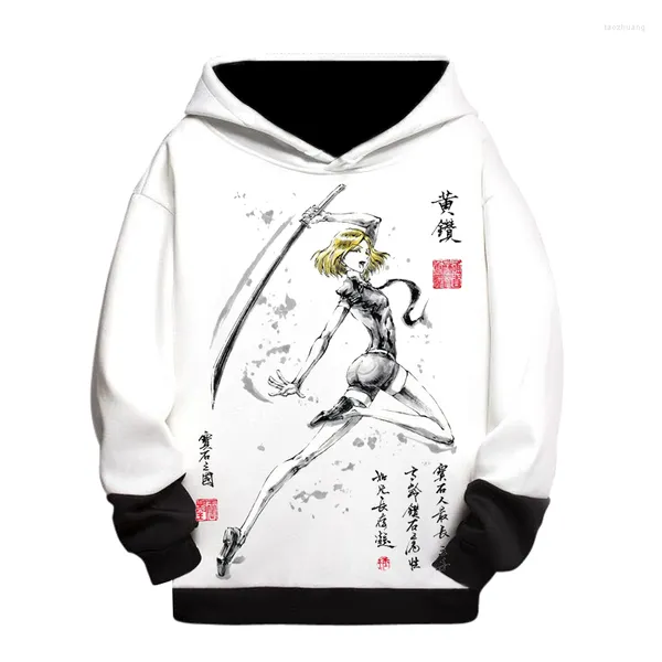 Herren Hoodies Anime Houseki No Kuni Land Of The Lustrous T-Shirt Cosplay Kostüm Erwachsene Kurzarm Ink Wash Painting T-Shirt