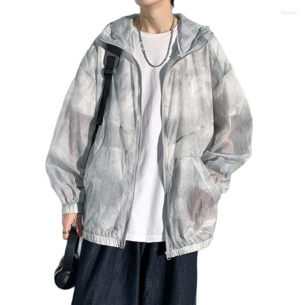 Giacche da uomo American Light Protezione solare Mens Summer Loose traspirante Giacca da uomo con cappuccio a maniche lunghe Senso senior di abbigliamento per coppie