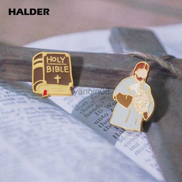 Булавки броши Хэлдер христиане Иисус Эмалевой булавка Библия Броч Христов верующий металлические значки лацка