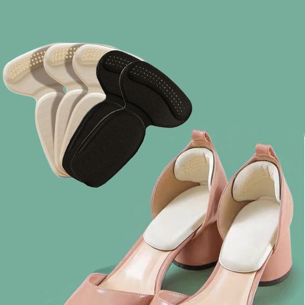 Acessórios de peças de sapato 5 pares de almofadas de calcanhar para palmilhas femininas de salto alto liner grip insert almofada de alívio de dor enchimento redutor de tamanho 230807