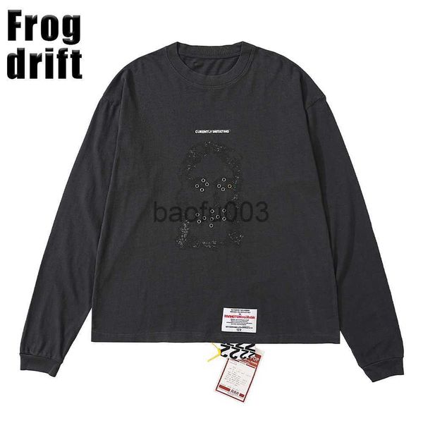 Erkek Tişörtler Kurbağa Drift Street Giyim Vintage RRR123 Alt Kültür Tasarımı Büyük boy uzun kollu tişört tshirt Erkekler J230807