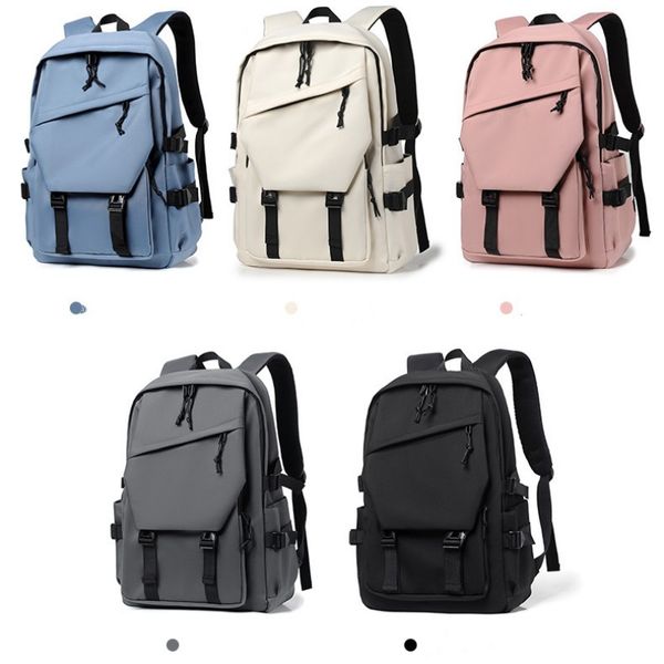 LL Açık Backpack Trend Sırt Çantası Basit Çift Sırt Çantası Ortaokul Koleji Öğrenci Çantası Moda Büyük Kapasite Açık Hava Spor Çantası