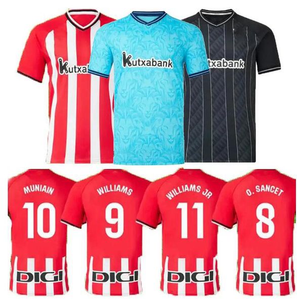 MUNIAIN 10 Soccer Jersey 23-24 Home Away Black Thai Quality Shirts Personalizado dhgate atacado UNAI LOPEZ 8 WILLIAMS 9 BERENGUER 12 VILLALIBRE 20 RAUL GARCIA 22