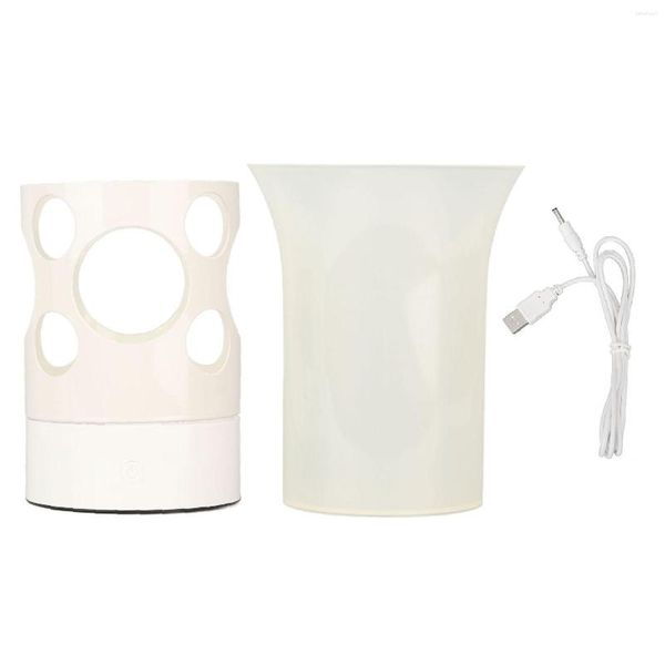 Lâmpada de vaso de luzes noturnas LED suave decorativa de uso duplo plug-in USB resistente a arranhões luz de acabamento fino para quarto