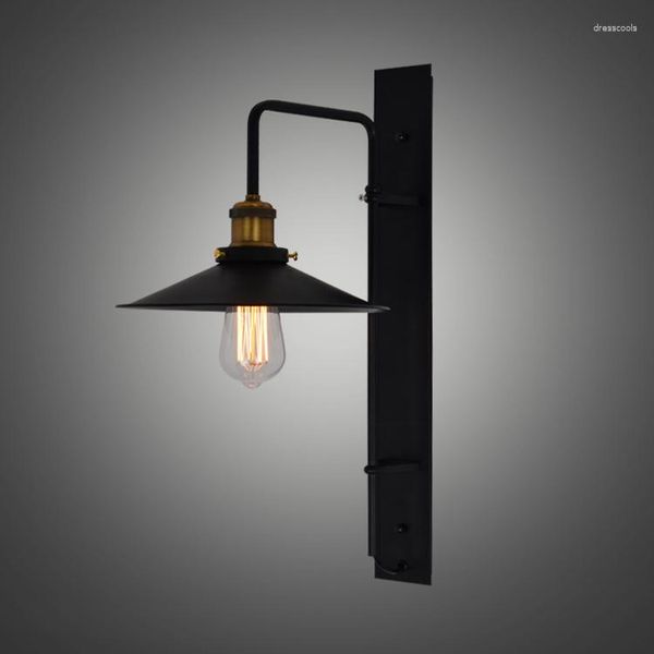 Lampada da parete American Country Vintage Industrial Retro Warehouse Comodino Bar Ristorante Black Iron Edison Sconce Apparecchio di illuminazione