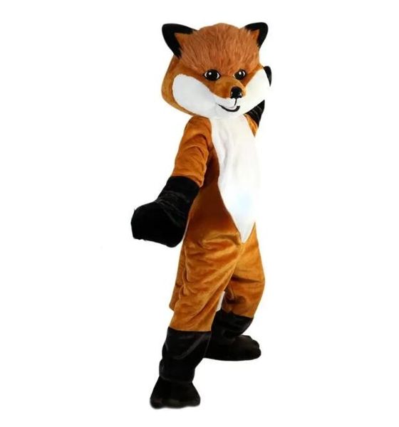 Fursuit Costume da mascotte di volpe a pelo lungo personalizzato Costume da mascotte di cartone animato di cane lupo Costume da burattino da passeggio